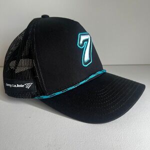 Corey LaJoie Spire Motorsports #7 NASCAR Trucker Hat Black Teal Snapback Cap